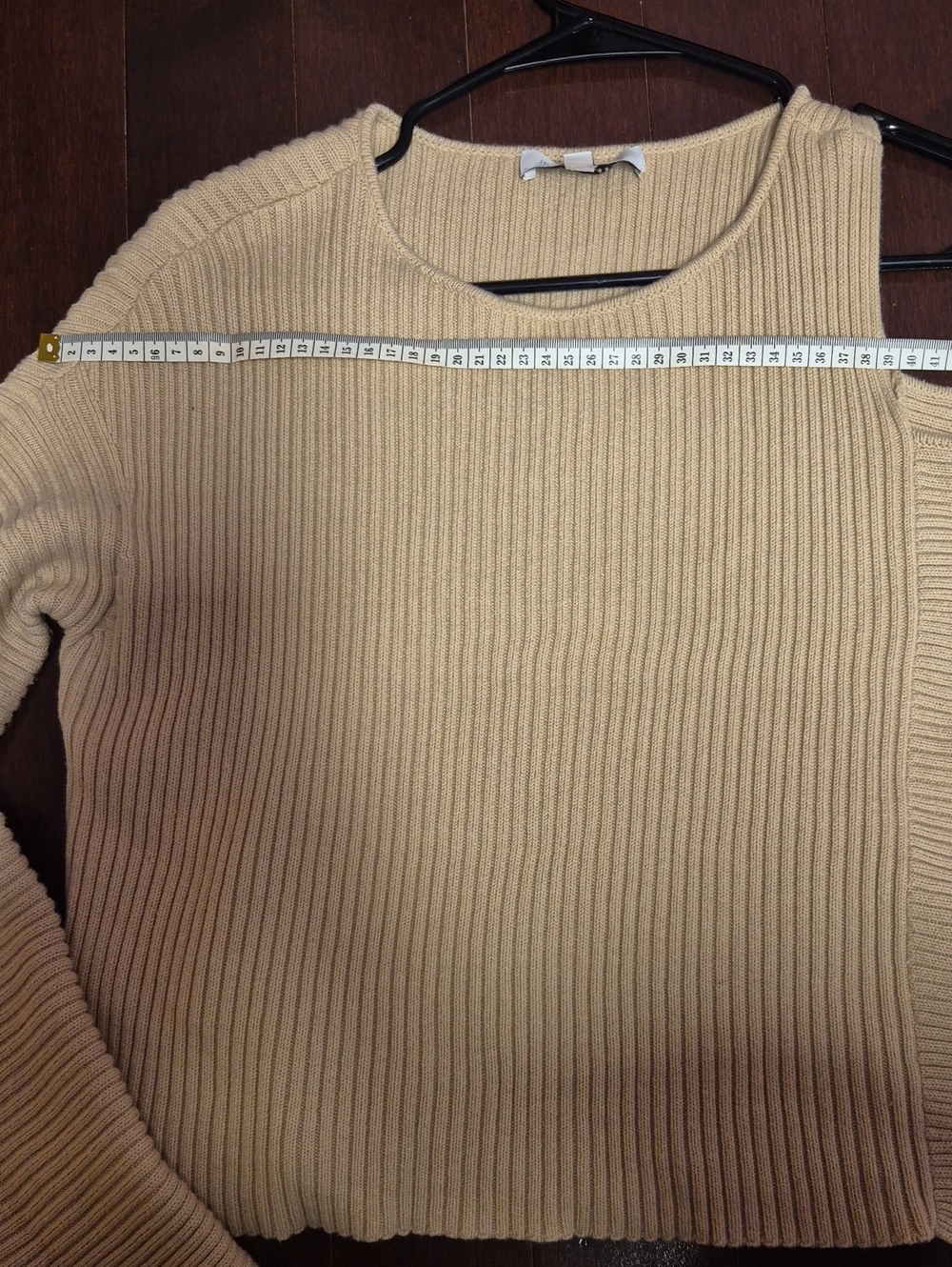 Off Shoulder Intermix Ribbed Knit Sweater  Size Small - Picture 15 of 16